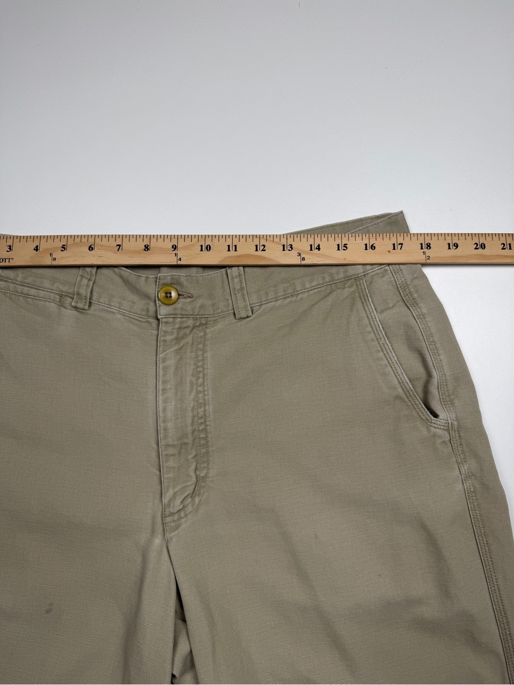 Vintage Patagonia Cotton Twill Chino Pants Mens W36 Khaki 90s Flat Front - Picture 9 of 11